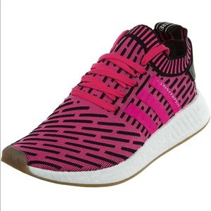 Adidas NMD r2 prime knit running shoe pink black mens 9.5, womens 10.5
